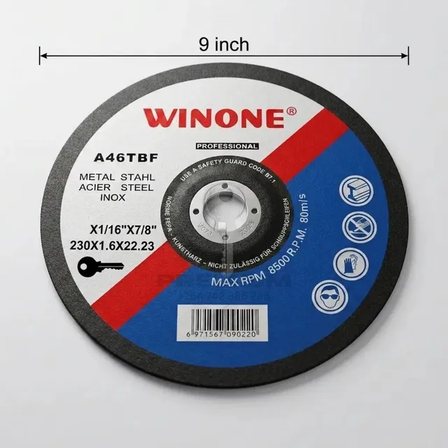 Winone 9 inch cutting disc for cutting steel, Premium Gate & Frame Kariobangi