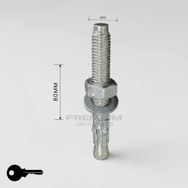 M12 x 80mm anchor bolt for fixing into concrete, Premium Gate & Frame Kariobangi
